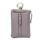 Qiger Neue Kapazität Schlüsselbeutel für Frauen echte Kuhlattenwagenschlüsselkette für Männer Mini kleine Kartenbeutel Brieftasche integrierter Tasche schwarz [Reißverschluss 6 Schnalle]