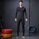 Li-Ning tights men's sports quick-drying long-sleeved fitness clothes compression running basket badminton high-elastic training bottoming top (pure black two-piece set) long sleeves + tight pants XL