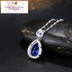 Junkiss sapphire pendant for women Japanese and Korean sterling silver plated 18k gold colored gemstone necklace precious gemstone tanzanite accessories