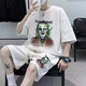 GANBPU TRENDY TRATY Men's 24 Textura de verano de verano Estilo nuevo Estilo Hong Kong Estudiante Gran tamaño Sports Sports Sports Sports Sports T753 Traje gris M