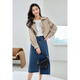 Vanchiman Khaki Kurzwindbrecherjacke für Frauen 2024 Herbst Neues High-End-Temperament Top M3891 Khaki L.