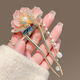 OLOEY national style high-end peony flower hairpin for women new style step rocking tassel hairpin U-shaped hairpin new Chinese style hairpin Linlang peony hairpin-U-shaped