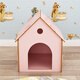 Jinlun Doghouse Four Seasons Universal House Dog House Cat House Indoor Wooden Enough Cat Delivery Room Small Dog Thickened Dog House Teak Color Door Style S-Small Model 6Jin [Jin equals 0.5 kg] Dogs can live in