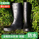 
Junbu (JUNBU) rain boots men and women high tube outdoor water shoes fishing car wash rain water non-slip labor protection rain boots wear-resistant rubber shoes black high tube anti-slip 39