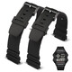 Fannu adapts to Casio small square AE-1200 1300 W-216 protruding resin 18mm silicone watch strap for men (C119) black-black original plastic buckle 18mm