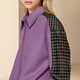 DiFelig American Retro Purple Long Sleeve Shirt Women's 2025 Spring New Loose Temperament Versatile Top Picture Color M
