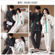 Slim and beautiful couple pajamas for women in autumn and winter coral velvet thickened cardigan loose flannel pajamas pants men's home clothing set M9871 M women