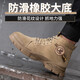 
Jiuzhou War Wolf High-top Labor Protection Shoes Men's Anti-Smash Anti-Puncture Anti-Scald Welding Boots Anti-Slip Anti-Wear Autumn and Winter Work Shoes 698 Khaki [Reverse Fleece Cowhide] Steel Toe 41