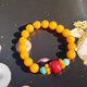 Her Generations Beeswax Ball Bracelet Chicken Fat Yellow Old Honey Amber Bracelet Cinnabar Transfer Beads Jewelry 10MM Beeswax (866931)