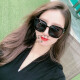 Street style sunglasses for women Korean style trendy new square large frame ins glasses polarized sunglasses big face black frame black gray film