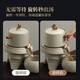 Shangyanfang Lazy Stone Mill Tea Set Single Household Tea Maker Rotating Water Automatic Kung Fu Teapot Tea Cup Tea Set Three-piece Set 4 Ru Kiln Automatic Tea Set 3 Heads