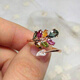 Qinhenghui Guaranteed Official Quality Tourmaline Ring 925 Silver Gold Plated Candy Color Gemstone Open Ring for Women Tourmaline Ring Rose Gold