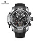 Reef Tiger (Reef Tiger) Watch's Men's 24 New Elly Automatic Hollow Mechanical Watch Spider Luminous imperméable Trendy Fashion Watch RGA3532S Black Spider [Modèle principal]