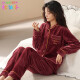 Gebaifen winter coral velvet pajamas for women autumn long-sleeved lapel warm thickened velvet casual home wear sports suit 66948 velvet light pink M (80-100Jin [Jin equals 0.5 kg])