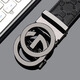CswnKcsa belt luxury famous men's genuine leather belt round G automatic buckle business casual top layer cowhide belt for boyfriend gun buckle round G pattern ck653 high-end gift box 120cm