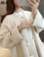 Han Sifan Knitted Sweater Women's 2022 New Internet Celebrity Lazy Style Sweater Cardigan Fashionable Korean Style Loose Outerwear Knitted Jacket 6040 White Please take the correct size