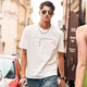 Mr. Bu Bu letter printed short-sleeved white T-shirt men's 24 spring and summer new American casual and fashionable simple GT15271 Haoyuebai M (170)