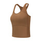 Particle Mania | Seamless sports bra, mid-strong one-piece woven outer casual yoga fitness vest 06889 PSF206886-831-rubber brown L