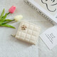 AK folding small wallet for women mini short multi-card card bag integrated bag student fashion simple niche design money beige small flower [white wallet] anti-demagnetization