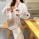 Coral velvet confinement clothes in autumn and winter thickened sweet pajamas for pregnant women for postpartum breastfeeding and pregnancy. MY-9923 Green pocket bow [0-15 L (recommended 100-130 Jin [Jin equals 0.5 kg])