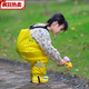 OUOETY children's waterproof full body children's boys and girls kindergarten suit raincoat suspenders rain pants one-piece Anji game Anji game suit