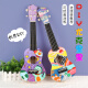 
Ukulele DIY small guitar handmade homemade assembly material bag painted hand-painted graffiti wood 21 inches round + pigment + backpack strap 21 inches