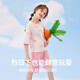 
Tingguagua Dingguagua Children's Pajamas Summer Thin Girls Pure Cotton Short Sleeve Set Girls Home Clothing Pink 130