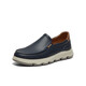 Bata loafers men's 2025 spring casual breathable cowhide thick sole one foot pedal G6850AM5 dark blue 40