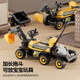 WORK BABY children's excavator toy car can be seated for men and women remote control electric excavator can be seated for large-sized engineering vehicle hook machine medium green dual drive + 7A battery + excavator arm electric excavator