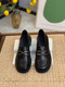 
Broken size barley leather shoes for women's shoes, soft sole black one-foot loafers flat shoes 38