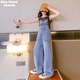 Girls denim overalls 2025 new children's fashionable autumn clothes Korean version of street big children's suspender pants overalls 160