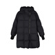 
LESS winter double-sided white duck down jacket for women's design warm mid-length drawstring jacket 2NAC12530 011/carbon black S