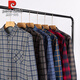 Pier Cardin winter warm pure cotton long-sleeved shirt men plus velvet thickened middle-aged daddy integrated velvet middle-aged plaid elderly shirt 9906 [plus warm shirt] Thickened 2XL wear 135-150Jin [Jin equals 0.5 kg]