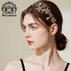 Royal sasa Korean hair accessories non-slip rhinestone wide-brimmed hairband hairpin hairpin simple temperament headband women's head accessories champagne color CP