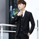 18-year-old teenagers, high school students, adult dresses, suits, boys' suits, suits, men's small suits, student casual suits, three-piece wedding dresses, black_suit + trousers + shirt + tie XXL