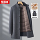 
Hengyuanxiang (HYX) woolen coat for men's mid-length autumn and winter down liner can be taken off Daddy's jacket Gray 180