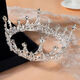 Bai Qixin Crown Tiara Full Circle Birthday Headband Children's Crystal Crown Performance Coming of Age Ceremony Proposal Certification Headdress Accessories Crown White-Full Circle