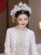 YUERANXINDONG bridal headwear new retro crown super fairy Chinese palace ancient style tassel hair accessories Xiuhe costume wedding accessories model 5-piece set (ear clip style)