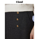 ELAND 40% sheep wool Eland skirt women's college plaid H-shaped slim skirt 25 autumn new style dark gray (17) D/Grey S 160