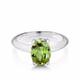 GEM STONE KING 1.8 carat green peridot ring, single inlaid with 925 silver colored gemstones for women, a Valentine's Day gift for your girlfriend, US No. 5