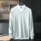 
Pash Men's Cashmere Sweater 100% Cashmere V-neck Basic Inner Layer Casual Knitted Base Sweater TRC1202 Medium Gray 2XL