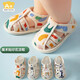 
Midur summer baby foot protection shoes 0-1 year old breathable and comfortable pure cotton cloth shoes soft sole non-slip baby sandals not falling off 2 Daidai Bear (sandals-cotton cloth) 12 Inner length 12cmM (recommended June-December)