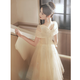 SAIDELE champagne color evening dress 2025 new adult gift small birthday party light luxury niche high-end art exam skirt for women champagne color medium length L (recommended 106-115Jin [Jin equals 0.5 kg])
