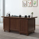 Cossenger walnut solid wood boss desk office desk new Chinese desk combination bedroom computer simple office desk writing table 2.0 meter boss desk + double side cabinet + chair + 6 door bookcase