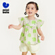 Mini Bala girls short-sleeved shirt summer baby skin-friendly soft cotton sweet children's shirt green tone 00344 90