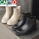 Cartelo Martin Rain Boots For Women 2024 Nouveaux chaussures imperméables de la mode Mid-Tube pour les bottes de pluie antidérapantes et belles pour femmes plus les chaussures en caoutchouc en velours off-blanc 38