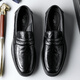 
CARTELO men's leather shoes soft sole foot cover business casual shoes loafers breathable one-foot leather shoes men 9906 black 43