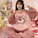 PAJAMAS PEI SHIYAN POUR FEMMES CORAL VELVET HIVER 2024 NOUVEAUX filles de flanelle épaissies Big Children's Child's Warm Set peut être porté à l'extérieur de xx4873 / c Ensemble de flanelle épaissie en peluche xl 170cm115-130jin [Jin est égal à 0,5 kg]