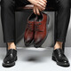 
CARTELO men's leather shoes breathable cowhide formal shoes versatile low-top lace-up inner heightened leather shoes men's Z9274 black 42
