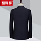 Hengyuanxiang Wool Suit Middle-aged and Old Men's Suit Suit Dad Suit Wedding Banquet Father's Jacket Navy Blue 2 Buttons No Vent 160/80A Suitable for 90-100Jin Jin equals 0.5 kg